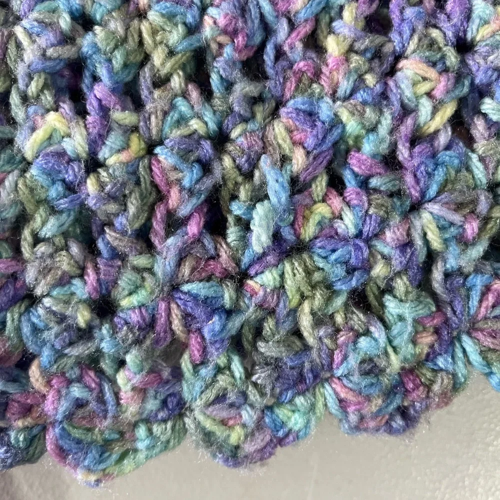 HANDMADE CROCHETED LARGE AFGHAN‎ BABY 48x46” MULTICOLORED BABY SHOWER GIFT WARM